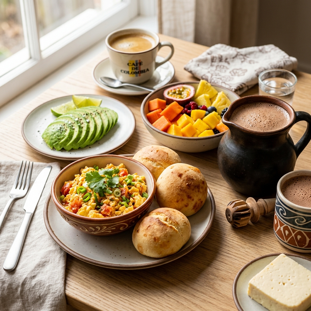 Fotografía hiperrealista de desayuno tradicional y sorpresa a domicilio en Medellín